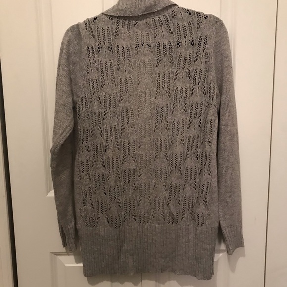 Lace Back Gray Cardigan - Picture 3 of 5